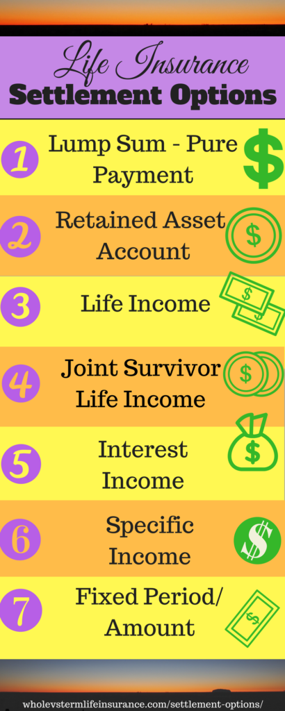 Life Insurance Settlement Options Infographic