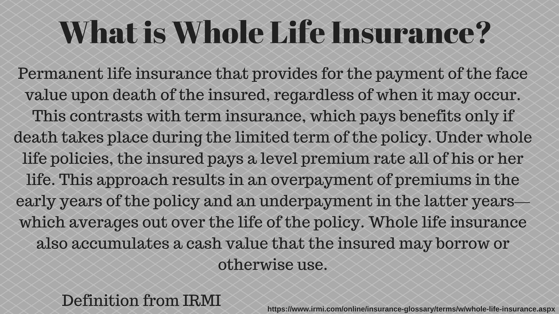 What is Whole Life Insurance