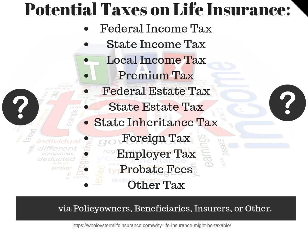 Several of the taxes that could potentially hit life insurance