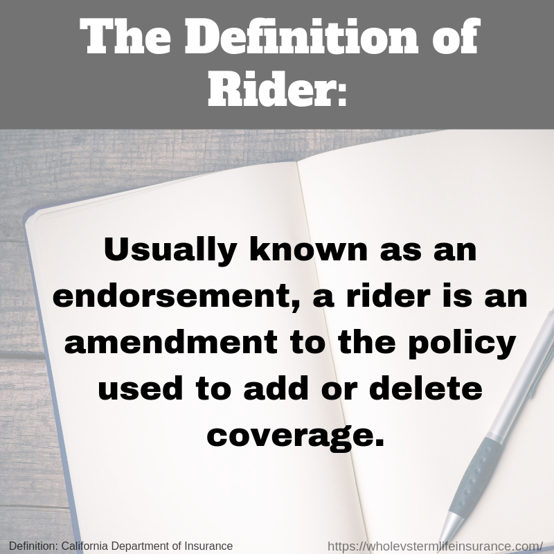 What is a life insurance rider